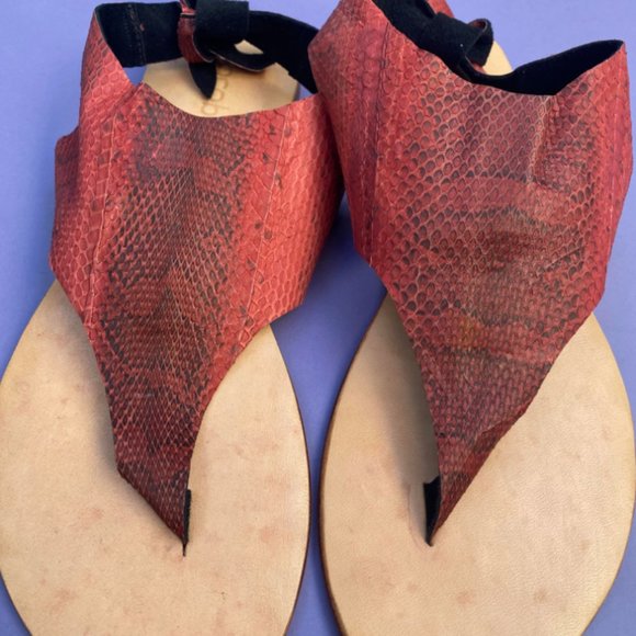 Red Snack Skin Sandal - Picture 2 of 6